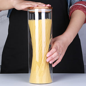 KKC パスターキャニスターパスタ保存容器 パスター入れ 保存瓶 パスタ 収納 保管 密閉 食品保存容器 キャニスターガラス 密封びん2000ML