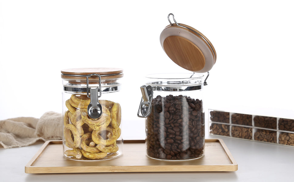 KKC 保存容器 ホウケイ酸ガラス 耐熱密閉容器 ガラス コーヒー豆保存瓶 800ML 2個セット