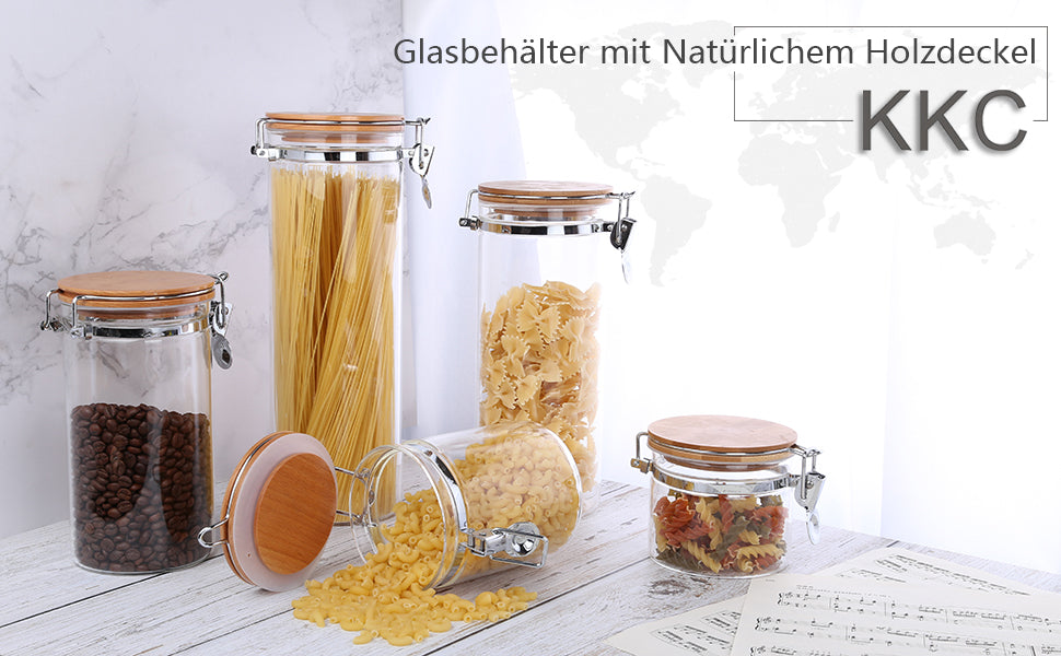 KKC パスタ―キャニスターホゾン容器ホウケイ酸 ガラス パスタ―保存容器 キャニスター 保存瓶2L×2個セット 2L 2個セット