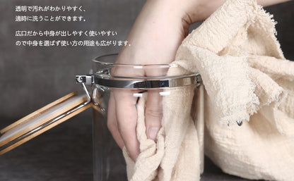 KKC パスタ―キャニスターホゾン容器ホウケイ酸 ガラス パスタ―保存容器 キャニスター 保存瓶2L×2個セット 2L 2個セット