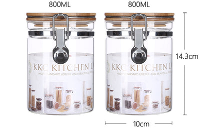 KKC  保存容器  ホウケイ酸ガラス 耐熱密閉容器 ガラス コーヒー豆保存瓶 800ML 2個セット