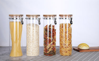 KKC パスタ―キャニスターホゾン容器ホウケイ酸 ガラス パスタ―保存容器 キャニスター 保存瓶2L×2個セット 2L 2個セット